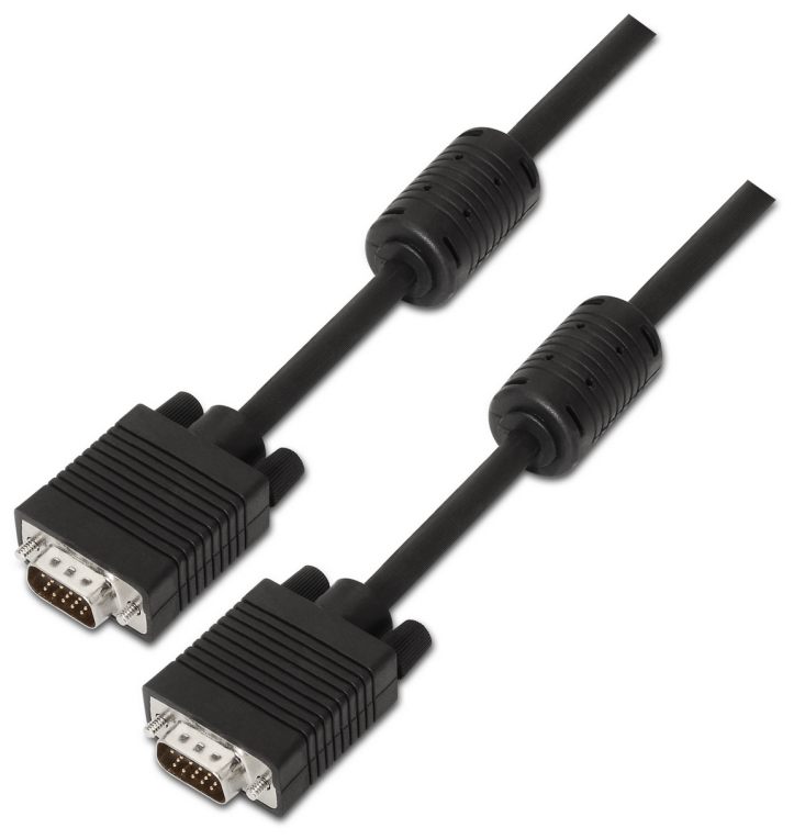 CABLE AISENS SVGA CON FERRITA HDB15/M-HDB15/M NEGRO 25M