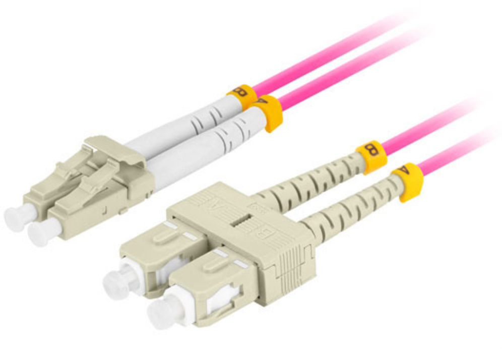 CABLE DE FIBRAOPTICA LANBERG 2M MULTI LC/UPC-SC/UPC DUPLEX OM4 LSZH 3.0MM VL