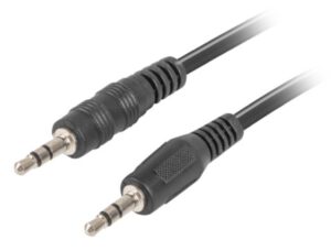 CABLE ESTEREO LANBERG JACK 3.5MM MACHO/JACK 3.5MM MACHO 1.2M NEGRO