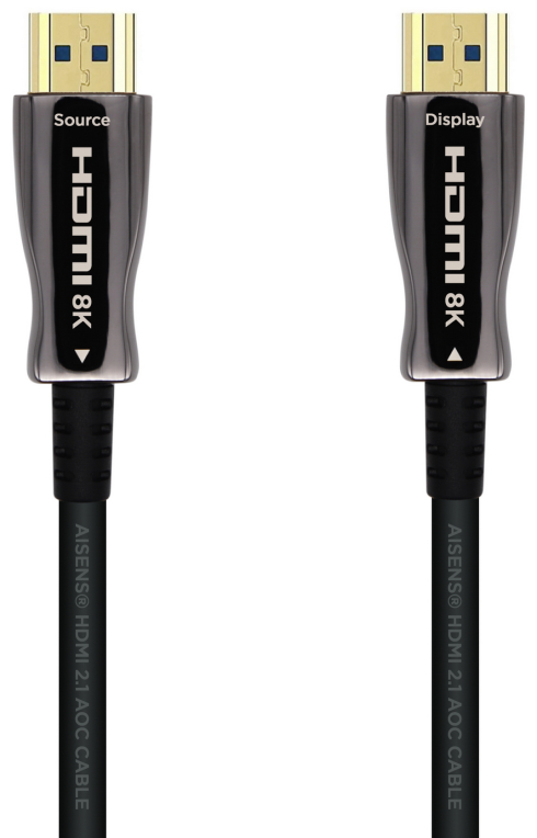 CABLE HDMI AISENS V2.1 OPTICO ACTIVO AOC 8K60HZ M/M 50M NEGRO