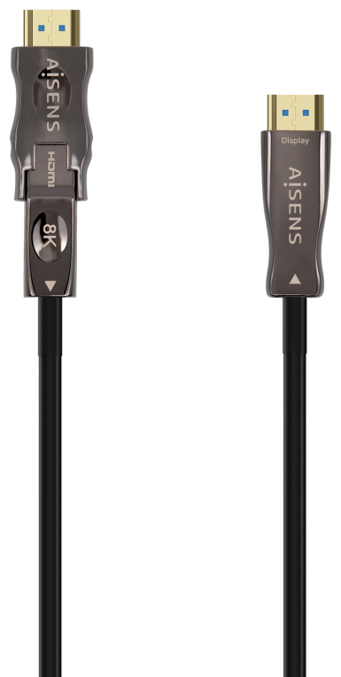 CABLE HDMI AISENS V2.1 OPTICO ACTIVO AOC DESMONTABLE 8K60HZ M/M 30M NEGRO