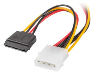 CABLE LANBERG ALIMENTACION MOLEX MACHO A 2X SATA HEMBRA 15 CM