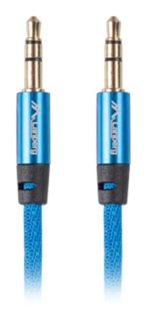 CABLE MINIJACK LANBERG 3.5MM M/M 3 PIN 3M PREMIUM AZUL