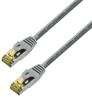 CABLE RED AISENS LATIGUILLO RJ45 LSZH CAT.7 SFTP PIMF 25CM GRIS