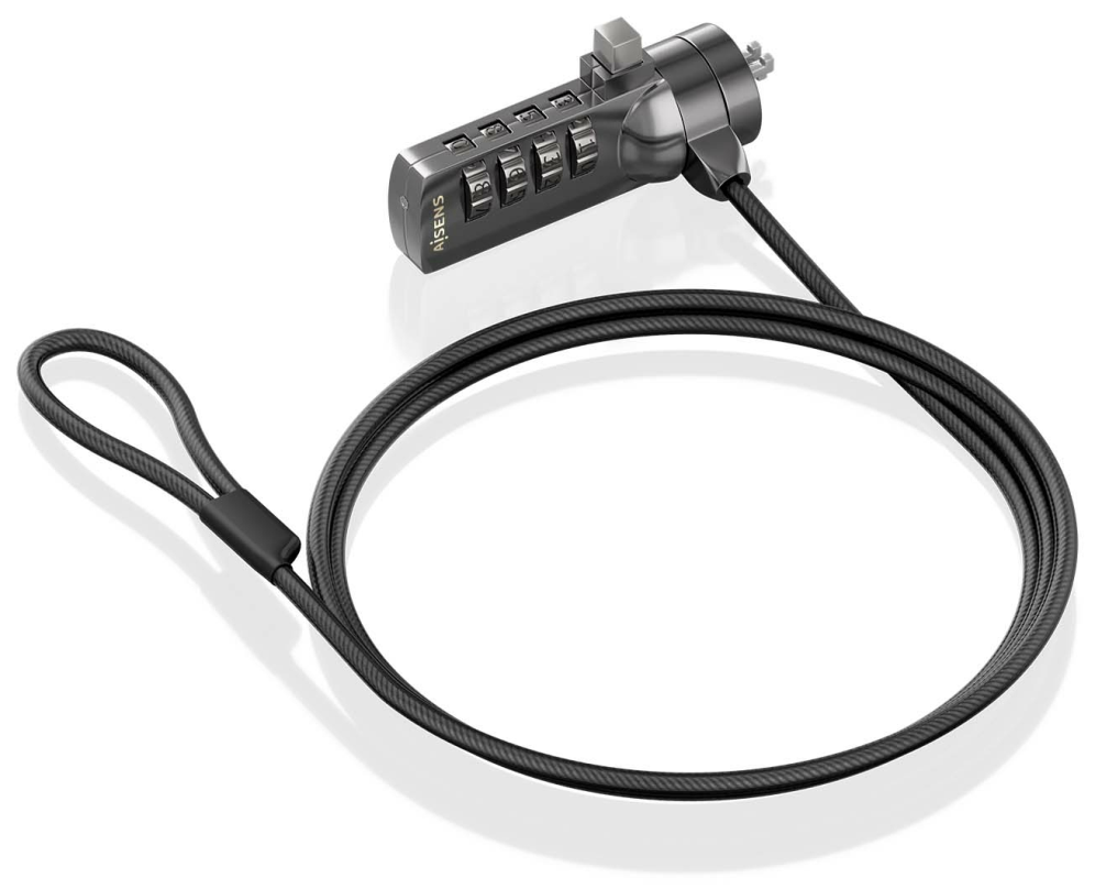 CABLE SEGURIDAD AISENS CERRADURA COMBINACION KENSINGTON 1.5M NEGRO