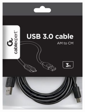 CABLE USB GEMBIRD 2.0 A TIPO C MACHO MACHO CARGA RAPIDA 3M