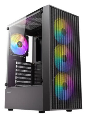 CAJA ANTEC AX27 ARGB ATX NEGRO 4XVENT 120MM 2XUSB SN FUENTE