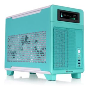 CAJA MICRO ATX THERMALTAKE TR100 USBC X 1 USB 3.0 X 2 SN FUENTE ROSA AZUL