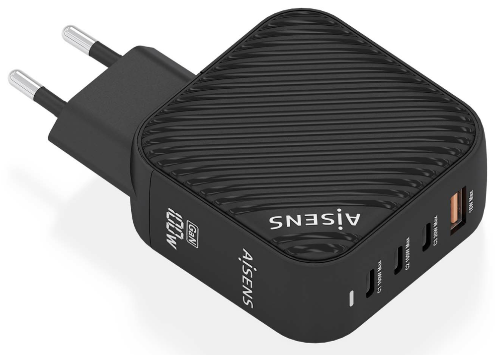 CARGADOR AISENS GAN 100W 3XUSB-C PD3.0 QC4.0 1XUSB-A QC3.0 NEGRO