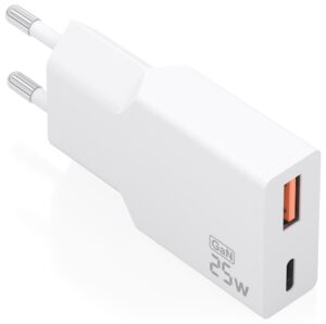 CARGADOR AISENS ULTRA DELGADO GaN 25W 1xUSB-C PD3.0 QC4.0 1xUSB-A QC3.0 BLANCO