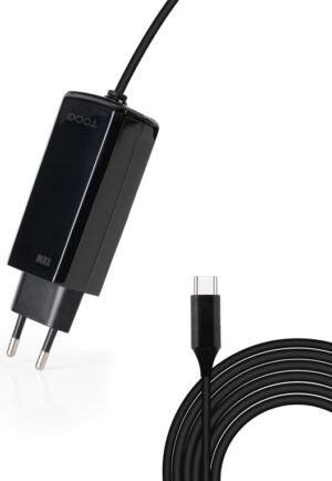 CARGADOR TOOQ PORTATIL GAN USB-C PD 100W CUBICO NEGRO