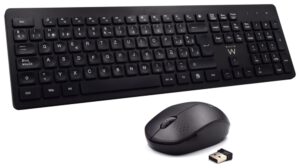 COMBO TECLADO RATON EWENT ESPAÑOL TECLAS CONCAVAS RF INALMABRICO NEGRO