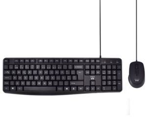COMBO TECLADO RATON EWENT PORTUGUES ESCRITURA SILENCIOSAUSB NEGRO