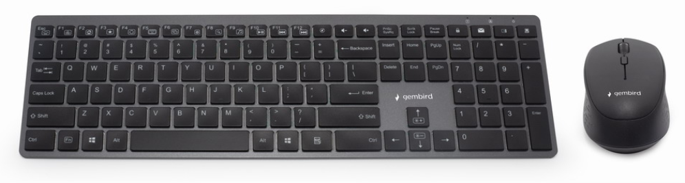 COMBO TECLADO RATON GEMBIRD BUSINESS SLIM RETROILUMINADO INALAMBRICO PT NEGRO
