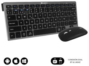 COMBO TECLADO RATON SUBBLIM MULTIDISPOSITIVO BLUETOOTH GRIS/NEGRO