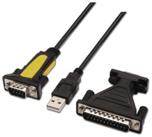 CONVERSOR AISENS USB A SERIE A/M-RS232 DB9/M DB25/M NEGRO 1.8M
