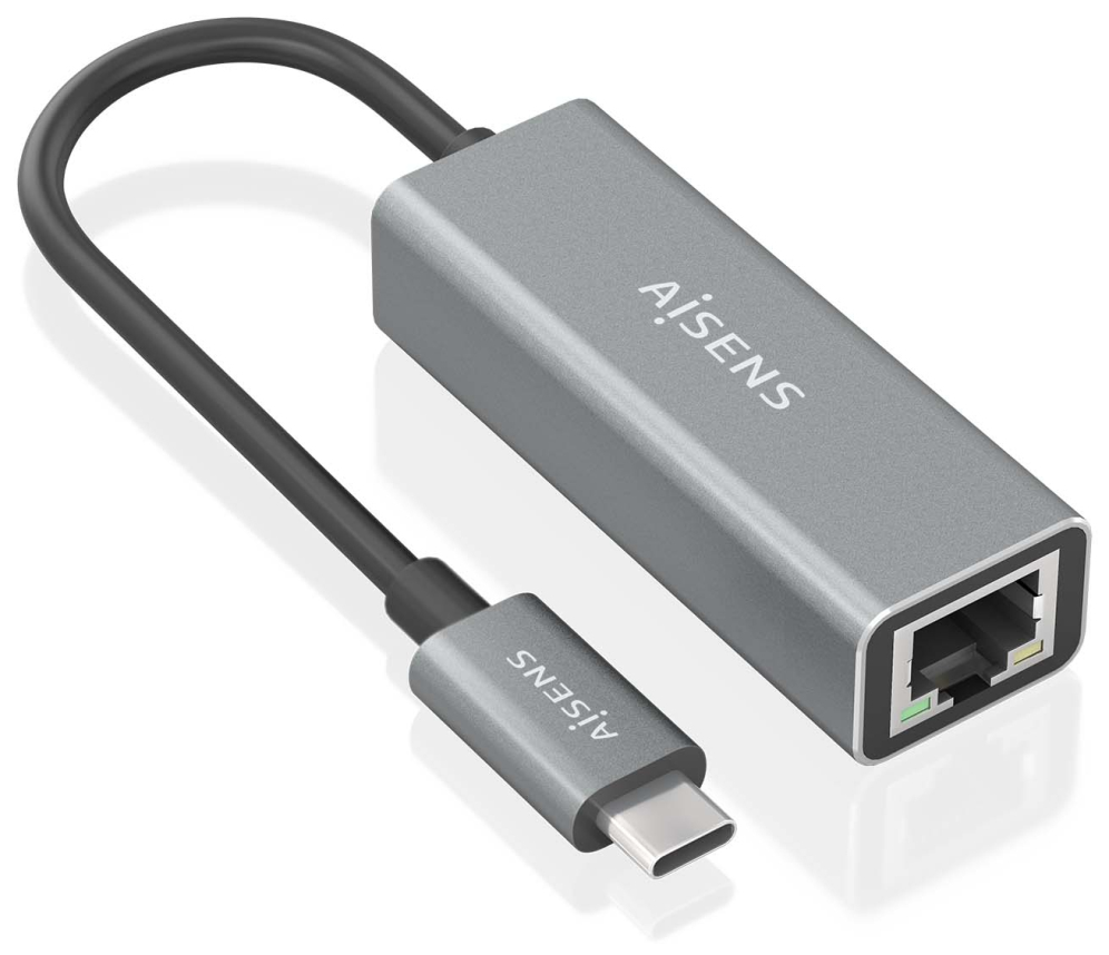 CONVERSOR AISENS USB3.1 GEN1 USB-C A ETHERNET GIGABIT GRIS 15CM