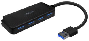 HUB AISENS USB 3.0 TIPO A/M-4XTIPO A/H NEGRO 15CM
