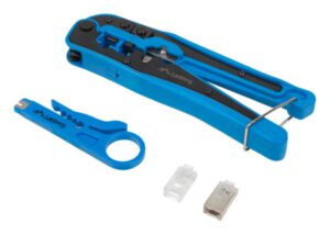 KIT LANBERG NETWORK CON CRIMPADORA Y STRIPPING, CONECTORES RJ45