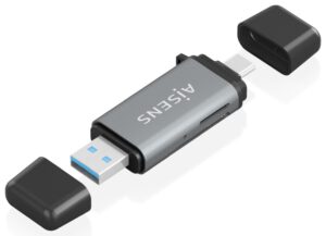 LECTOR TARJETAS AISENS SD MICRO SD MMC RS-MMC MMC MICRO USBA USBC GRIS