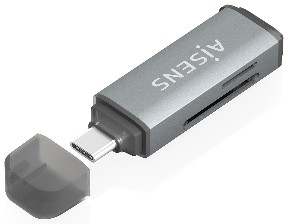 LECTOR TARJETAS AISENS SD MICRO SD MMC RS-MMC MMC MICRO USBC GRIS