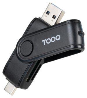 LECTOR TARJETAS TOOQ USB-C 2.0+USB-A 3.0 SD/TF NEGRO