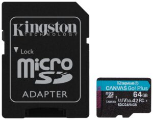 MICRO SD KINGSTON 64GB CANVAS GO PLUS U3 V30 CON ADAPTADOR