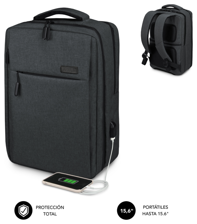 MOCHILA SUBBLIM TRAVELLER AIRPADDING BACKPACK 15,6" GREY