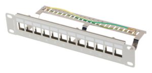 PATCH PANEL LANBERG 12 PUERTOS 1U RACK 10" FTP PARA MODULOS KEYSTONE GRIS