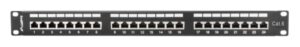 PATCH PANEL LANBERG 24 PUERTOS 1U 19" CAT.6 SFTP NEGRO