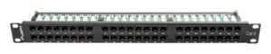 PATCH PANEL LANBERG 48 PUERTOS 1U 19? CAT.6 NEGRO
