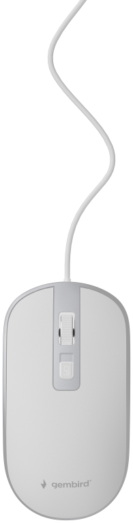 RATON GEMBIRD MUS-4B-06-WS OPTICAL 1200 DPI WHITE SILVER USB