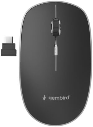 RATON GEMBIRD OPTICO 1600 DPI NEGRO RECEPTOR USB-C RF INALAMBRICO PILAS