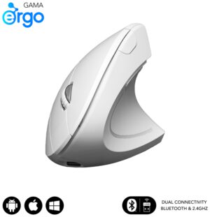 RATON SUBBLIM GLIDE ERGO DUAL BLANCO BLUETOOTH BATERIA RECARGABLE