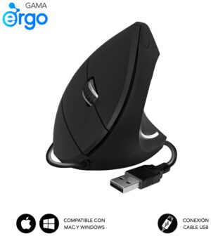 RATON SUBBLIM GLIDE VERTICAL ERGO BLACK USB