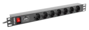 REGLETA LANBERG 1U 16A RACK 19 7X SOCKET NEGRO 2M