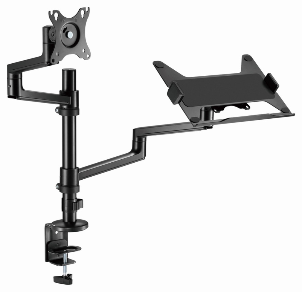 SOPORTE DE MESA GEMBIRD AJUSTABLE BRAZO PARA MONITOR Y BANDEJA PARA PORTATIL