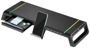 SOPORTE PLEGABLE MONITOR RGB CON CAJON SOPORTE PARA SMARTPHONE 4 PUERTOS.