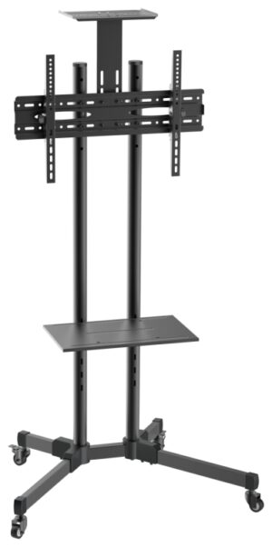 SOPORTE SUELO RUEDAS AISENS BANDEJA DVD/CAMARA MONITOR/TV 50KG 37"-70" NEGRO