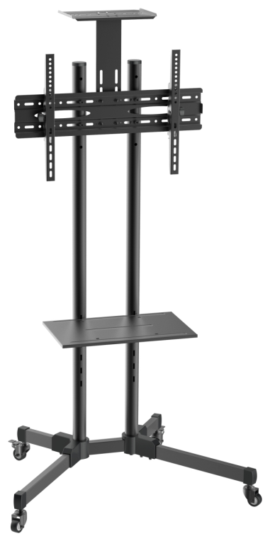 SOPORTE SUELO RUEDAS AISENS BANDEJA DVD/CAMARA MONITOR/TV 50KG 37"-70" NEGRO