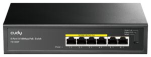 SWITCH CUDY 6-PORT 10/100M POE+ SWITCH 60W