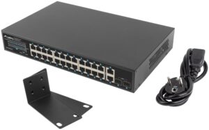SWITCH LANBERG 24 PTOS 1GB POE+/2X SFP 2X GBIT ETHERNET 360W RACK 19"
