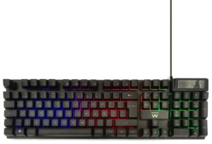 TECLADO GAMING EWENT PT USB RETROILUMINADO MEMBRANA NEGRO