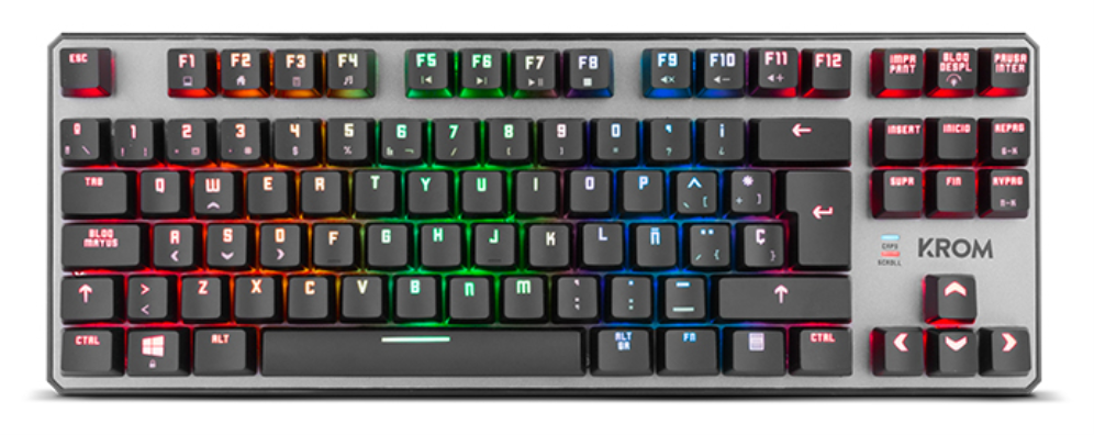 TECLADO GAMING KROM KERNEL TKL USB RETROILUMINADO MECANICO NEGRO