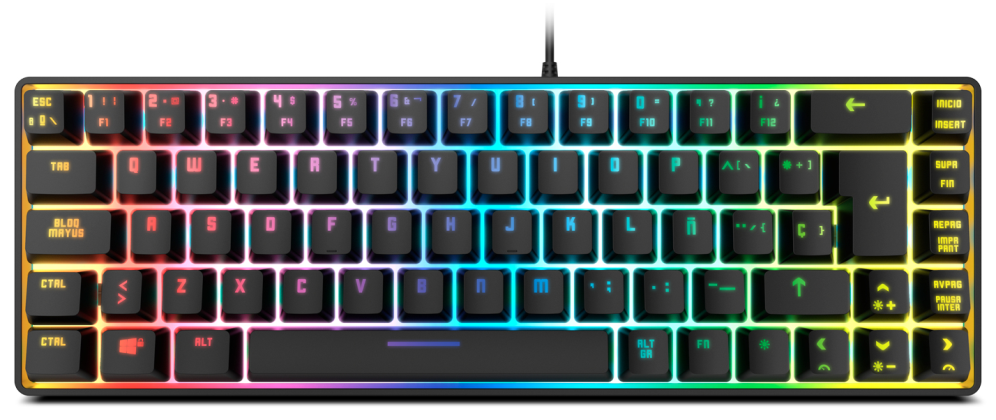 TECLADO MINI KROM KALISTA ES USB RETROILUMINADO MEMBRANA NEGRO