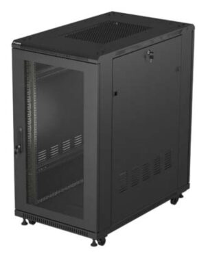 ARMARIO LANBERG RACK 19" 22U 600X1000 FLAT PACK PUERTA PERFORADA NEGRO