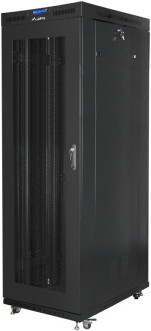ARMARIO LANBERG RACK 19" 27U 800X1200 PUERTA MESH CON LCD FLAT PACK NEGRO