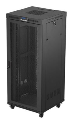 ARMARIO RACK 19" LANBERG 37U 800X800 FLAT PACK PUERTA PERFORADA CON LCD NEGRO