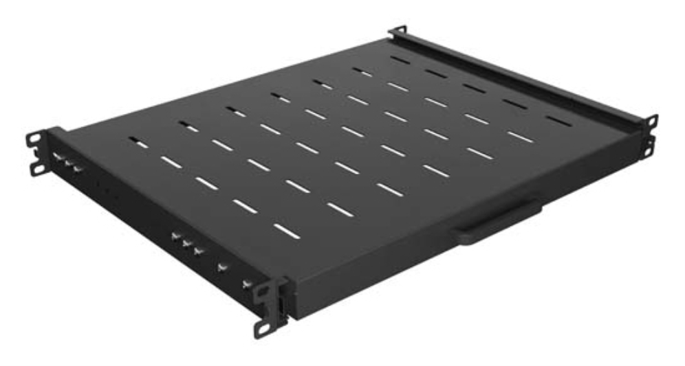BANDELA LANBERG DESLIZANTE 1U 445X350MM HASTA 35KG RACK 19" NEGRO