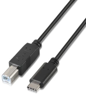 CABLE AISENS USB 2.0 IMPRESORA 3A, TIPO USB-C/M-B/M, NEGRO, 2.0M